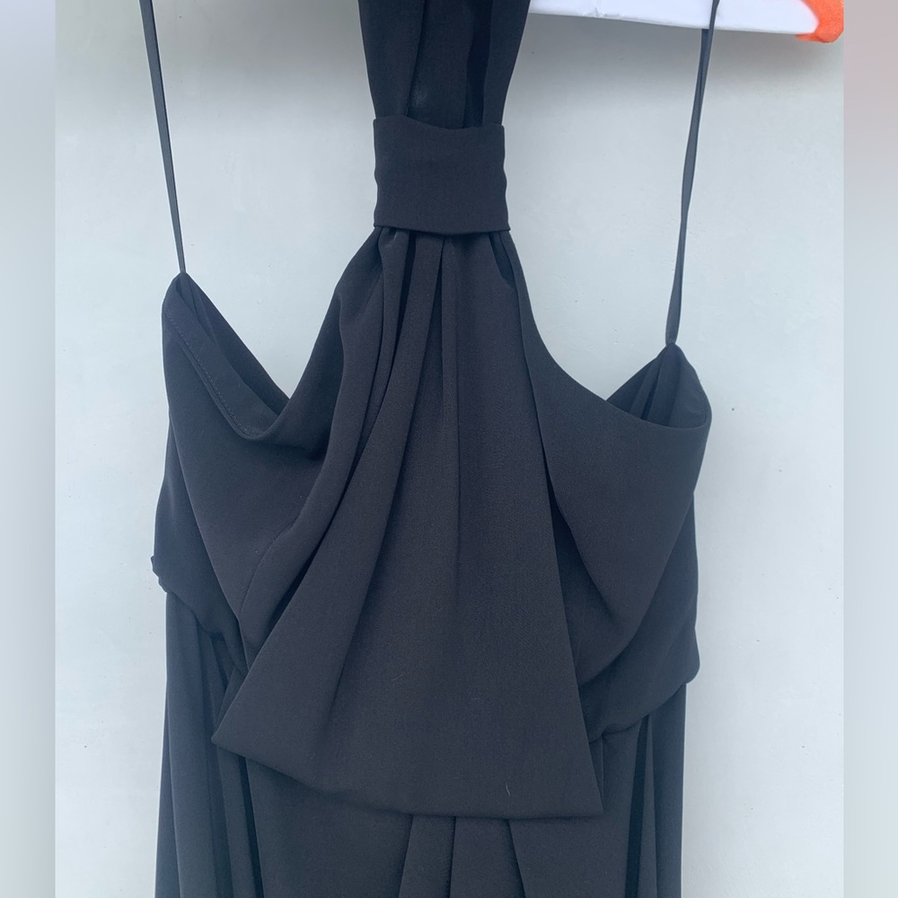 Shona Joy black cocktail dress mid length